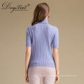 Novo estilo Loose High Neck Pullover Oversized Branded Wool Sweater Design Forgirl